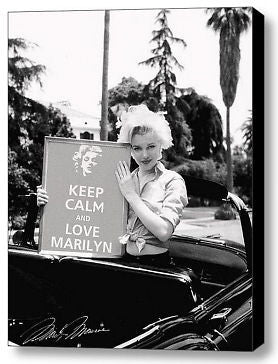 Framed Love Marilyn Monroe KEEP CALM signed 9X11 inch Art Print w/COA