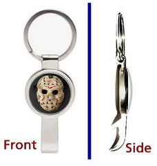Friday the 13th Jason Voorhees Mask Pendant Keychain silver secret bottle opener , Keyrings - n/a, Final Score Products
