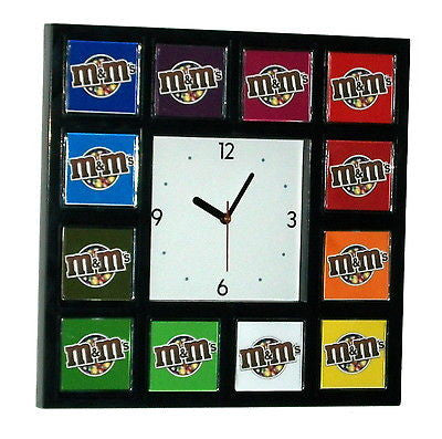 M&Ms candy color wheel promo Clock with 12 pictures MMs