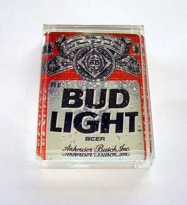 Acrylic retro Bud Light Beer Executive Desk Top Paperweight