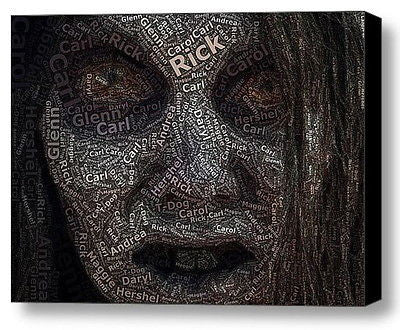 The Walking Dead Zombie Names Mosaic INCREDIBLE Framed 9X11 Limited Edition
