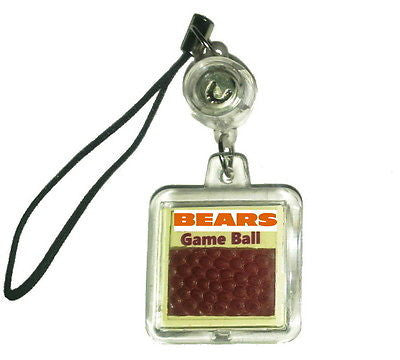 Chicago Bears Game Used NFL Football Cell Phone Charm or Key Chain