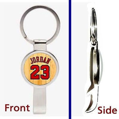 Michael Jordan Jersey Pennant or Keychain silver tone secret bottle opener , Basketball-NBA - n/a, Final Score Products

