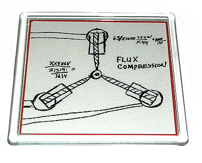 Back to the Future Flux Capacitor drawing prop Coaster 4 X 4 inches , Other - n/a, Final Score Products
