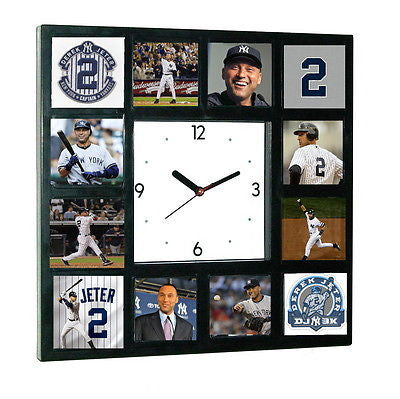 Limited Edition New York Yankees Derek Jeter Clock with 12 career pictures