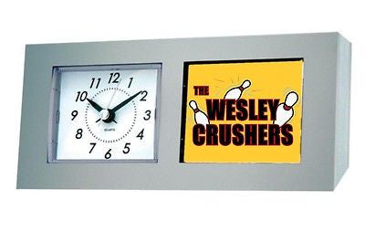 The Big Bang Theory Wesley Crushers Bowling Team Desk Table Clock
