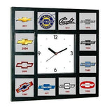 History of Chevrolet Chevy Bowtie Garage Man Cave Office Clock with 12 pictures , Chevrolet - n/a, Final Score Products
