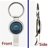 1966 Firebird Speedometer Pennant or Keychain silver tone secret bottle opener , Pontiac - n/a, Final Score Products
