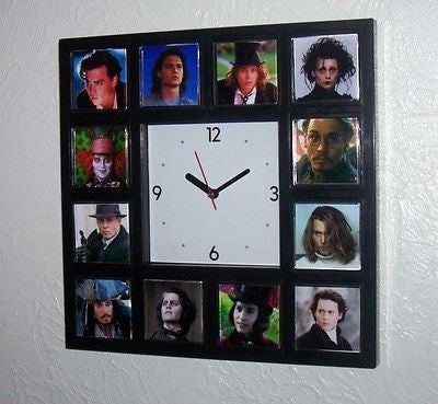 Johnny Depp characters Clock with 12 classic roles. 21 jump Street, Mad Hatter +
