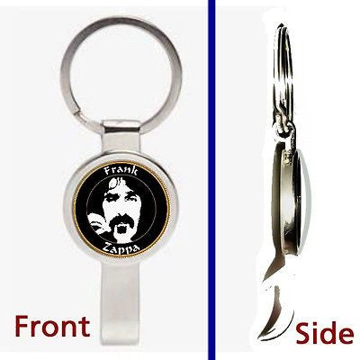 Frank Zappa Pennant or Keychain silver tone secret bottle opener