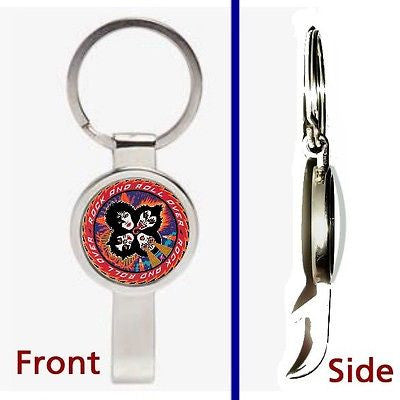 Kiss Rock and Roll Over Album Pennant or Keychain silver secret bottle opener