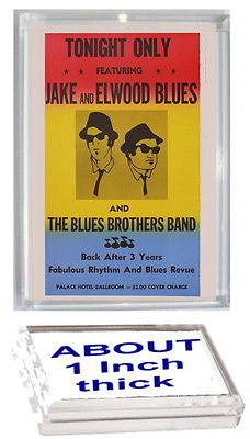 The Blues Brothers Concert Poster Acrylic Display Piece or Desk Top Paperweight