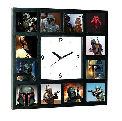 Star Wars faces of Boba Fett Clock with 12 pictures , Boba Fett - n/a, Final Score Products
