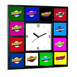The Big Bang Theory Sheldon Cooper BAZINGA rainbow Clock with 12 pictures , Watches & Clocks - n/a, Final Score Products
