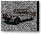 57 Chevy Chevrolet Word Mosaic INCREDIBLE Framed 9X11 Limited Edition Art w/COA , Chevrolet - n/a, Final Score Products
