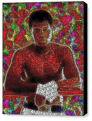 Word Mosaic Muhammad Ali INCREDIBLE Framed 9X11 inch Limited Edition Art w/COA