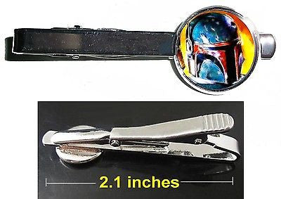 Star Wars Boba Fett Tie Clip Clasp Bar Slide Silver Metal Shiny