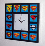 History of Superman S Clock with 12 classic chest emblems s , Superhero - n/a, Final Score Products
