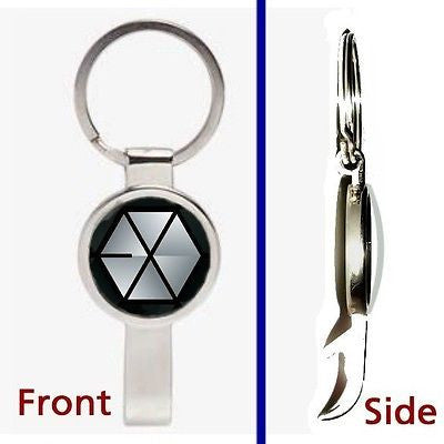 EXO EXO-K EXO-M band Pendant or Keychain silver tone secret bottle opener