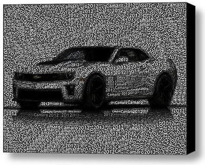 2012 Chevy Chevrolet Camaro Word Mosaic Framed 9X11 Limited Edition Art , Chevrolet - n/a, Final Score Products
