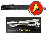 Star Trek red Engineering emblem Tie Clip Clasp Bar Slide Silver Metal Shiny , Original Series - n/a, Final Score Products
