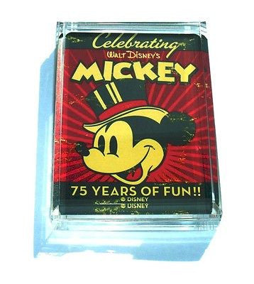 Acrylic Mickey Mouse 75the celebration Paperweight