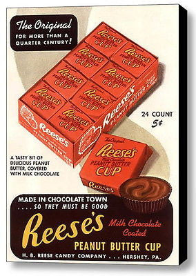Framed Reese's Peanut Butter Cups Vintage Ad Art Print Limited Edition with COA , Hershey & Reese’s - n/a, Final Score Products
