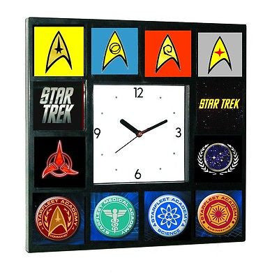 Star Trek Star Fleet Academy Academy Symbols Emblems Clock with 12 pictures , Original Series - n/a, Final Score Products

