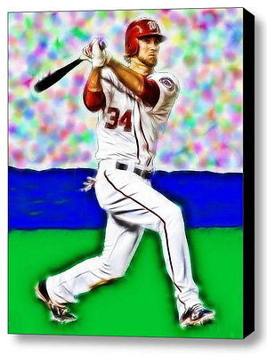 Framed 9X11 Nationals Bryce Harper Connects Limited Edition Art Print w/COA
