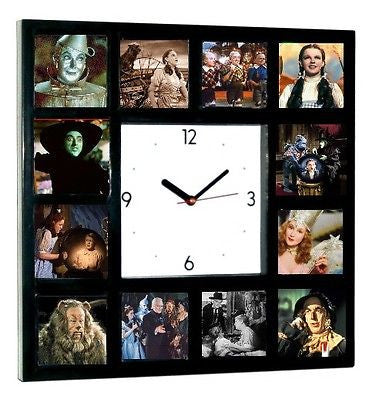 Wizard of Oz Square Clock with 12 pictures Dorothy Wicked Witch Scarecrow Glinda , Watches & Clocks - n/a, Final Score Products
