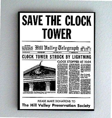 Marty McFly hand out Back To The Future SAVE CLOCK TOWER framed prop display , Reproductions - n/a, Final Score Products
