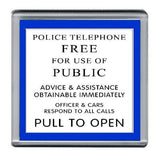 Dr. Who Tardis Police Sign Coaster 4 X 4 inches , Mugs & Coasters - n/a, Final Score Products
