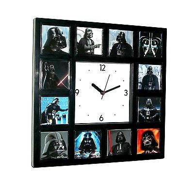 Faces of Darth Vader Star Wars Clock with 12 images some with Light Sabre