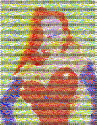 Jessica Rabbit Pez Candy Incredible Mosaic Art Print