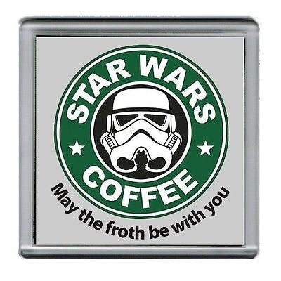 Star Wars Stormtrooper Parody Starbucks Coffee mug Coaster 4 X 4 inches
