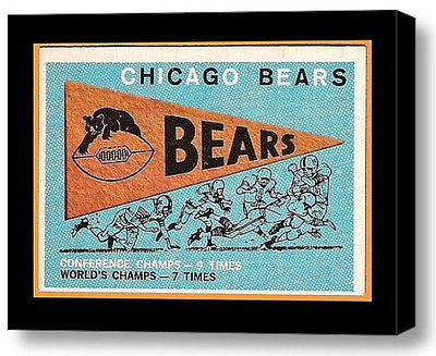 Framed Chicago Bears retro 1959 Fleer Pennant 9X11 in Print Man Cave Game Room