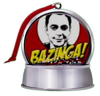 The Big Bang Theeory Sheldon Cooper Bazinga SnowGlobe Magnet Tree Ornament