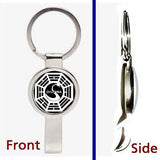 LOST tv show Dharma Station Pennant or Keychain silver tone secret bottle opener , Keyrings - n/a, Final Score Products
