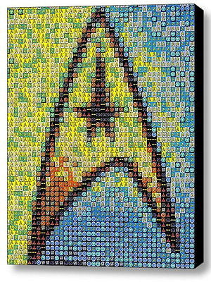 Framed 9X11 inch Star Trek Emblem Mosaic Limited Edition Art Print w/ signed COA