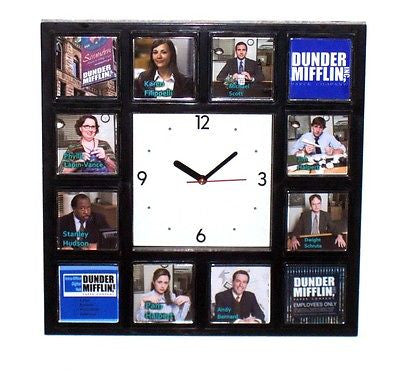 The Office TV Show Dunder Mifflin sales staff promo Clock with 12 pictures