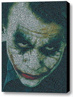 Batman The Dark Knight Joker Word Mosaic Framed 9X11 Limited Edition Art w/COA