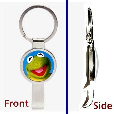 Kermit The Frog Pennant or Keychain silver tone secret bottle opener