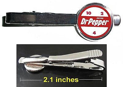 Doctor Dr. Pepper retro 10 4 2 ad Tie Clip Clasp Bar Slide Silver Metal Shiny