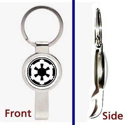 Star Wars Imperial Crest Pendant or Keychain silver tone secret bottle opener