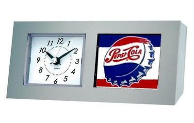 classic retro logo Pepsi Cola Bottle Cap Desk Table Clock