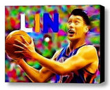Framed New York Knicks Jeremy Lin 9X12 inch Art Print Limited Edition w/COA , Basketball-NBA - n/a, Final Score Products
