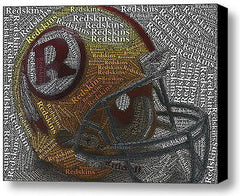 1971 Washigton Redskins Helmet Word Mosaic Framed 9X11 inch Limited Edition , Football-NFL - n/a, Final Score Products
