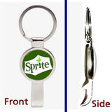 classic retro Sprite Soda Pop Pendant Keychain silver tone secret bottle opener , Other - n/a, Final Score Products
