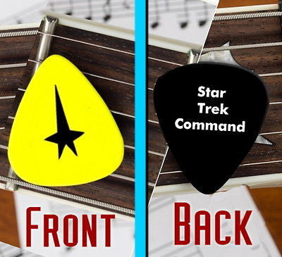 Star Trek Command Shield Set of 3 premium Promo Guitar Pick Pic