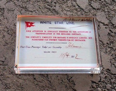Only Known Titanic Ticket Executive Desk Paperweight , White Star & Titanic - n/a, Final Score Products
